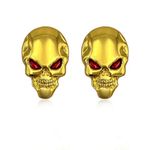 Suvnie 2 PCS Skeleton Skull Logo Stickers for Car, 3D Metal Emblem Badge Decals, Universal Stickers Decoration for Truck Motorcycle Computer Laptop, Exterior Car Accessories (Golden)