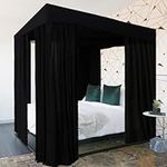 Kmhesvi Black Canopy Bed Curtains -