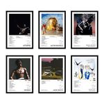 CodersParadise Wood Travis Scott Wall Poster Frames - Pack Of 6 | 8 X 12Cm (A4 Size) | Aesthetic Artwork Framed Posters