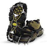 Unigear Ice Traction Cleats, Crampons Snow Cleats for Walking, Jogging, Climbing and Hiking (Black, Medium)