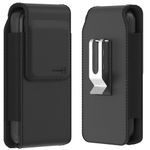 CoverON Holster for Nokia G400 G300 G200 G100 G10 C310 C300/ TCL 10 20 30 40 X XE XL V Revvl Stylus 5G/Vere Connect Wiko Voix, Phone Case Belt Clip Carrying Vertical Leather Pouch (with Case On)