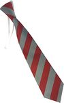 Great British Tie Club Child's Elastic Striped School Ties - Infant/Primary Size (Red & Grey)