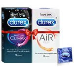 Durex Air Ultra Thin Condoms - 10s & Durex Mutual Climax Condoms - 10 Count