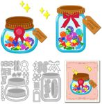 DELORIGIN 2 Styles Candy Jar Cutting Dies Card Making Die Cut Wish Bottle Carbon Steel Die Cuts Stencils Card Scrapbooking Embossing Template Dies for DIY Wedding Craft Paper Album Gift Decor