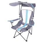 Kelsyus Original Foldable Canopy Chair for Camping, Tailgates, and Outdoor Events, Grey/Light Blue