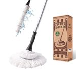 Eyliden Mop with 2 Reusable Heads, Easy Wringing Twist Mop, with 57.5 inch Long Handle, Wet Mops for Floor Cleaning, Commercial Household Clean Hardwood, Vinyl, Tile, and More