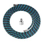 SAGUD Airbrush Hose 10 Foot 3 m Nylon Braided Air Hose with 1/8" Size On Both End and Adapter 1/8" Male to 1/4" Female for Most Airbrush Kit