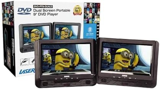 Laser 9 inch Portable DVD Player Dual Screen with USB SD 12v 240v Region Free SD