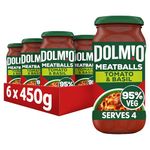 Dolmio Bolognese Meatball Tomato and Basil Pasta Sauce Jar, Bulk Multipack 6 x 450g