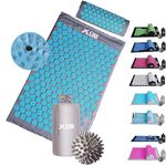 XN8 Sports Acupressure Mat and Pillow Set, Acupuncture Mat and Cushion for Back Pain Relief, Spiky Mat & Pillow for Stress Reduction, Relaxation, Yoga & Massage, Therapy Pressure Mat with Carry Bag