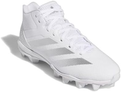 adidas Men's Adizero Impact.2 Spark Molded Football Sneaker, White/Silver Metallic/White, 8.5