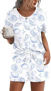 Ekouaer Pajamas for Womens Set 2 Piece Soft Sleepwear, Chest Pocket