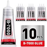 10 PCS 110ml B7000 Clear Glue With Precision Tip for Rhinestones, Craft, Shoe, Fabric, Jewelry Making, DIY, Makeup, Nail Art, Glass