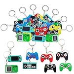 MEIYIFAN 32 Pieces Video Game Controller Keychains,Game Controller Key Ring,Party Gifts for Children Birthday Party Bag Fillers Prize Box for Classroom (Green)