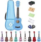 NOT HOME® 21" Soprano Ukulele with a Carrying Bag and a Digital Tuner, Specially Designed for Kids, Students and Beginners (Sky Blue)