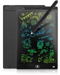 Genialba 12 inch LCD Writing Tablet - Colorful Screen Drawing Board for 2-6 Year Old Boys & Girls - Educational Toys Gifts for Birthday & Christmas (Black)
