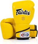 Fairtex BGV6 Angular Gloves: Premium Synthetic & Genuine Leather Construction | Unique Design, Locked Thumb |Multi-Layer Padding |Ideal for Boxing, MMA, Kickboxing & More(Yellow/12oz)