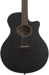 Yamaha 6 String Acoustic-Electric Guitar, Right, Smoky Black Matte (APX600M SMB)