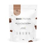 Good Protein Vegan Plant-based Protein Powder (Chocolate, 442g) 100% Natural, Non-GMO, Dairy-free, Gluten-free, Soy-free, No Added Sugar and Nothing Artificial. All-in-one Superfood Shake.