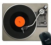 Smooffly Gaming Mouse Pad Custom,Retro Vintage Vinyl Record Mouse Pad Custom Retro Nautical Anchor Personalized Design Non-Slip Rubber Mousepad