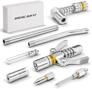 OFISPEED 8PCS Grease Gun Tips, Grease Gun Needle Tip Includes Lock Coupler, 90°Adapter, Plain Coupler, Needle Nozzle, Sharp Nozzle, Injector Needle, Straight Pipe, Bend Pipe