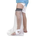 EVERCRYO Waterproof Adult Short Leg Cast Cover for Shower, Bath - Reusable Cast and Bandage Protector - Watertight Protection for Broken Short Leg, Ankle, Foot (Grey)