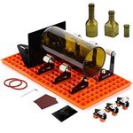 Glass Bottle Cutter Kit, FIXM DIY Glass Cutter for Bottles with Splicing Baseboard and Adjustable Baffle, Complete Set of Glass Bottle Cutter with Square Bottle and Round Bottle Accessories