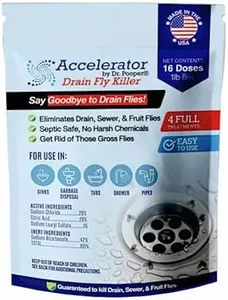 Drain Fly Killer Powder – Eliminates Drain Flies, Fruit Flies & Gnats – Fast-Acting Treatment for Sinks, Drains & Showers - Septic Safe & Made in USA