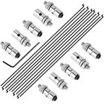 Hobbypark 20pcs Adjustable RC Airplane Pushrod Connectors Linkage Stoppers 1.3mm & Φ1.2mm x L180mm Steel Z Style Pushrods Parts for RC Model Plane Boat Parts Replacement