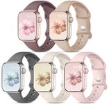 CeMiKa 5 Pack Straps Compatible for Apple Watch Strap 38mm 46mm 40mm 41mm 42mm 44mm 45mm 49mm, Soft Silicone Sport Strap for iWatch Strap Series 10 9 8 7 6 5 4 3 2 1 SE, Women Men, 38mm/40mm/41mm-S/M