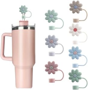 Velaco 7pc 0.4in/10mm Silicone Straw Covers - Compatible with Stanley 20-40 Oz Cup, Dust-Proof Straw Caps for Water Bottle