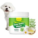 Pet Tear Stain Remover Wipes – Gently Clean & Remove Tear Stains, Safe for Daily Use, Non-Irritating, Unscented, 120pcs for Dogs & Cats, Keeps Eyes Fresh & Stain-Free
