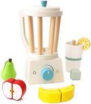 PairPear Smoothie Maker Blender Set - Wooden Toy Mixer Food Play Kitchen 14 pcs Accessories for Kids