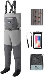 Trudave Fishing Waders, Waterproof Chest Waders for Men & Women, Lightweight Fly Fishing Stockingfoot Waders for Hunting