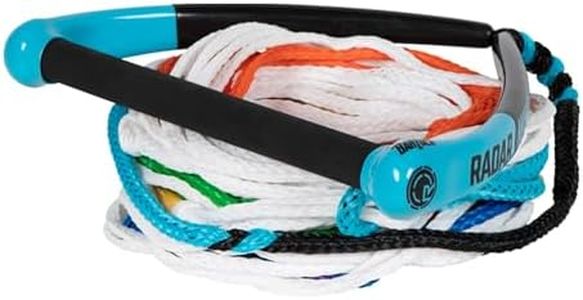 RADAR Control Team Water Ski Rope and Handle Package - 13 Inch Handle, Non-Rotating Grip Handle w/8-Sect. Mainline - Blue/Black (216045)
