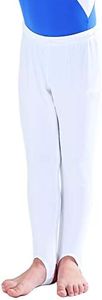 New Dance Men's Stirrup Pants Ballet Hold Full Length Stretchy Gymnastics Leggings NT1712103,White,XLA