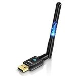 Wifi Adapter Ac 600Mbps Dual Band 5Ghz / 2.4Ghz Long Range Wireless Dongle with 2dBi Antenna Support Win Vista /7/8.1/10/11/XP, MAC 10.6-10.15 - Install Fast, Just 3 Minutes