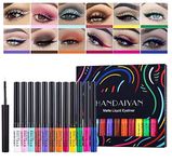 12PCS Coloured Eyeliner Pencil Set, Matte Liners Long Lasting Waterproof Creamy Gel Eye Liners Soft Eyeshadow, Easy-Glide Smudgeproof Mechanical Colourful Eyeliners