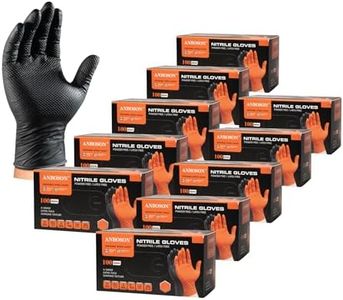 ANBOSON 10mil Nitrile-Gloves Disposable-Black Chemical-Resistant Rubber - Mechanic Gloves Heavy Duty, Latex Free, Diamond Grip (1000, xlarge)