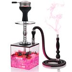 Hookah Set Square Acrylic Hookahs with Everthing Multicolor LED Light Silicone Hookah Bowl Silk Hookah Hose Tongs Hookah Mouth Tips