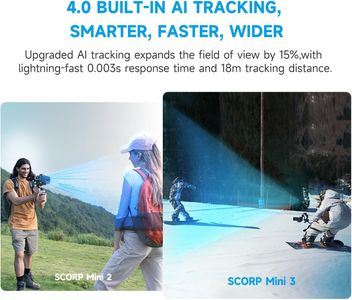 Feiyutech SCORP Mini 3 Gimbal Stabilizer – 3-Axis, 2kg Payload, AI Tracking, Phone Clamp
