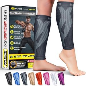 Calf Compression Sleeve for Women and Men, Shin Splint Compression Sleeves for Varicose Veins, Nursing, Pregnancy, Running, Footless Compression Socks Support for Calf Muscle Pain Relief Grey XXL