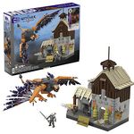 MEGA The Witcher Building Toys for Adults, Geralt's Griffin Hunt with 1170 Pieces, 1 Micro Action Figure and Accessories, for Collectors