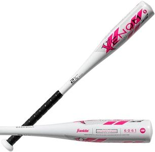 Franklin Sports Kids Baseball + Tball Bat - Venom Youth Aluminum Bat - USA Certified Boys + Girls Tee Ball Bat - Junior Metal Bat - 25"/ 13oz - White