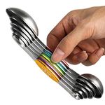 Magnetic Measuring Spoons Set Stainless Steel Stackable Dual Sided Teaspoons and Tablespoons for Measuring Dry and Liquid Ingredients