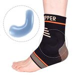 Thx4 Copper Infused Compression Ankle Brace, Silicone Ankle Sleeve Support, Pain Relief from Plantar Fasciitis, Achilles Tendonitis- Reduce Foot Swelling & Prevent Ankle Injuries (Small)