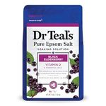 Dr Teal's Pure Epsom Salt Soak, Black Elderberry with Vitamin D, 3 lbs (Packaging May Vary)