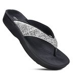 AEROTHOTIC Women's Comfortable Orthotic Flip-Flops Sandal (US Women 11, Mellow Black)