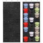 QIUKUN Hat Rack Baseball Hat Organizer Visible Hat Racks for Baseball Caps 24 Clear Deep Pockets Hat Storage for Wall Door Complete with Over Door Hooks