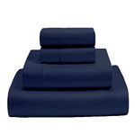 MyGiza Sheets,100% Certified Giza Egyptian Cotton Sheets-King Size Giza Cotton Sheets Set to Fit Upto 18 Inches Deep Mattress (4 Pcs) Indigo